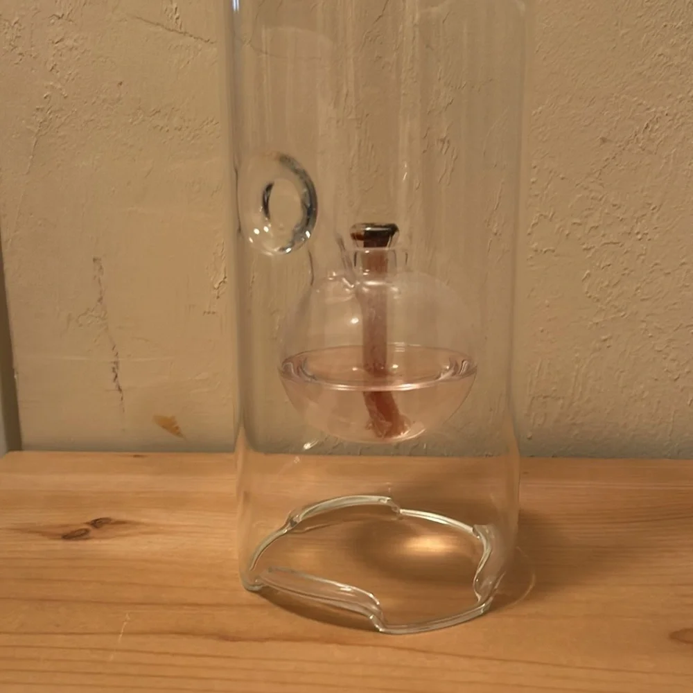 Wolfard Blown Glass Oil Candle Latern. Approx 9” Vintage